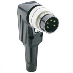 Plug, 8 pole, solder cup, screw locking, angled, WSV 81