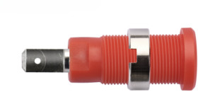 2 mm panel socket, flat plug connection, mounting Ø 8.2 mm, CAT III, yellow, SEB 8660 NI / GE