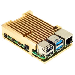Pimoroni Aluminium Heatsink Case for Raspberry Pi 4 - Gold