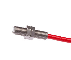 Czujnik pojemnościowy M5x0,5 dł: 20mm zabudowane Sn: 1mm 10-35V DC -55-125 stC PNP NO kabel 2m PVC IP67 KB050180