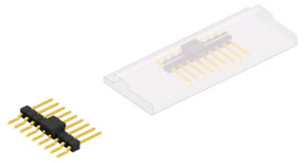 Pin header, 9 pole, pitch 2.54 mm, straight, black, 10050456