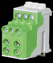 7110208 Sub-distribution terminal block, green, 2x25 mm² + 6x10 mm²
