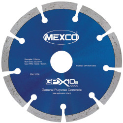 MEXCO GPX10812522 GPX10-8 Concrete Diamond Blade 125 x 22mm