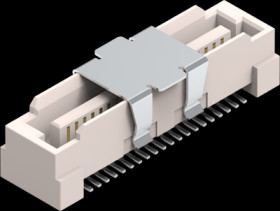 Pin header, 100 pole, pitch 0.8 mm, straight, ivory, 658855603100