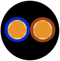 Sieciowy kabel zasilający 2 Core Polichlorek winylu PVC Sheath Czarny 5.4mm od , 300 V