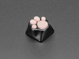 Adafruit Black Aluminum Kitty Paw Keycap with Pink Silicone Toes