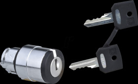 ZB4BG08 Key-operated switch, front panel, Harmony XB4, 22 mm, black