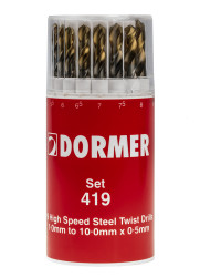 Zestaw wierteł Dormer Wiertło kręte HSS-TiN 19 szt.