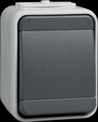 442109 Push button, 10 A, 1NO, IP44, AquaTop, plug-in terminal, grey