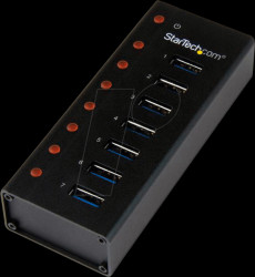 ST7300U3M USB 3.0 7 port hub, metal housing, mountable