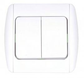 Włącznik 2-klawiszowy biały