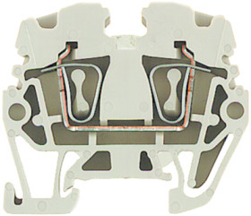 Through terminal block, spring balancer connection, 0.5-2.5 mm², 2 pole, 24 A, 6 kV, dark beige, 1720920000