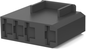 Insulating housing for 6.35 mm, 4 pole, PA, UL 94V-2, black, 520987-1