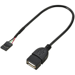 Renkforce RF-5719746 USB cable black 0.20 m USB 2.0 Pinheader 4-pin USB-A sock