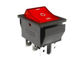PRZEŁĄCZNIK CZERWONY 3 POZYCJE 16A 230V PODŚWIETLANY ON-OFF-ON