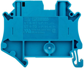 Złączka szynowa rozłączalna 2-przewodowa 4mm2 niebieska UT 4-TG-P/P BU 3073296 /50szt./
