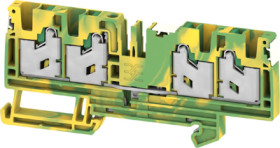 Protective conductor terminal, snap-in, 0.75-4.0 mm², 4 pole, 8 kV, green/yellow, 2874990000