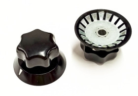 321.611 gałka pokrętło do potencjometru z wskaźnikiem; czarna