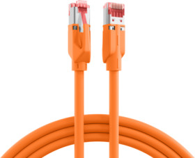 Patch cable, RJ45 plug, straight to RJ45 plug, straight, Cat 6A, S/FTP, LSZH, 0.25 m, orange, K8056.0,25