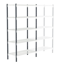 System półek, kolor Jasnoszary RAL 7035, materiał: Blacha stalowa, Manorga