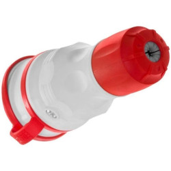 Gniazdo przenośne z klapką 16A z/u SCHUKO 250V IP44 szary/czerwony GN-44S W-01147