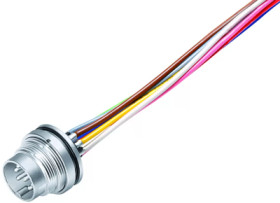 Panel plug, M16, 5 pole, strand connection, screw locking, straight, 09 0115 782 05