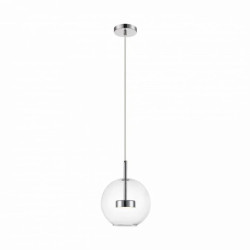 Lampa wisząca pojedynczy zwis ze szklanym kloszem ENCELADUS srebrny, LED 5W 3000K - P0428-01J-F4AC Zuma Line