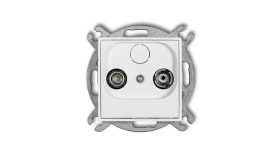 Mini Gniazdo Antenowe Rtv Przelotowe 9Db Biały Mg9p