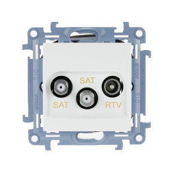 Gniazdo antenowe RTV+SAT+SAT końcowe białe CASK2.01/11 Kontakt Simon10