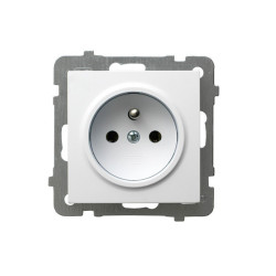 Gniazdo pojedyncze z uziemieniem białe GP-1GZ/m/00 As Ospel