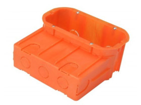 Puszka instalacyjna końcowa z kieszenią 2 podwójna z wkrętami głęboka 2 x O60 PP-F2X60GŁ-P-K OSPEL