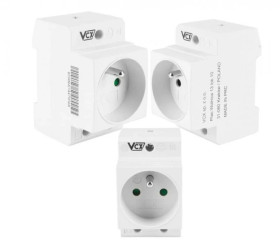 Gniazdo Pojedyncze Modułowe z Uziemieniem na Szynę DIN TH35 230V IP20 VCX