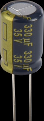 EEUFC1V331 Electrolytic capacitor, radial, 330 µF, 35 V, 105°C, low ESR, AE