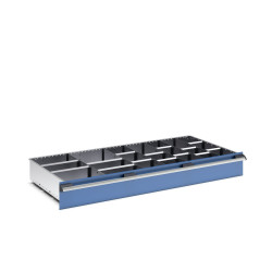 Zestaw przegródek Ściana działowa Srebrny Blacha stalowa for use with Szuflady, Dimensions1300 X 650 X 150mm Bott