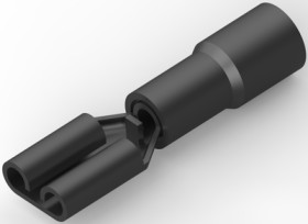 Insulated flat plug sleeve, 4.75 x 0.51 mm, 0.26 to 0.96 mm², AWG 22 to 18, brass, tin-plated, red, 8-640917-1