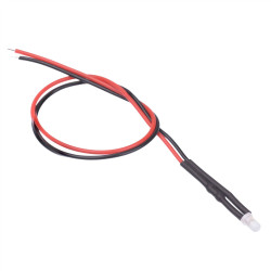 White 3mm Prewired Diffused LED 20cm Cable 12V