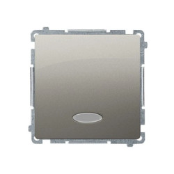 Simon Basic Łącznik jednobiegunowy z sygnalizacją załączenia, szybkozłącza, satynowy BMW1ZL.01/29