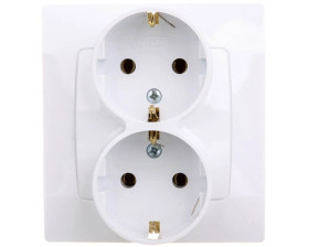 KARO Gniazdo podwójne z/u Schuko białe GP-2SS/00