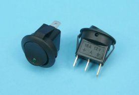 MIRS-101-E8CDG 16A/12V LED GREEN SPST