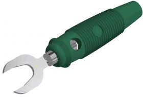 KB 3 GN Widełki kablowe, rozw.7,1mm, z otworem poprzecznym 4mm, lutowane, zielone, Hirschmann, 930585104, KB3gn