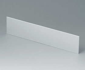 Front/rear panel, straight, aluminum, (W x H) 185 x 42 mm, gray, B3120100
