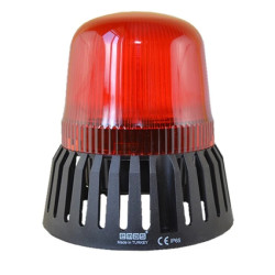 Wielofunkcyjna lampa czerwona fi 120 z buzerem, 12-24V AC/DC, T0-IT120R024Z