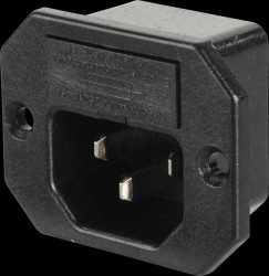 42R321121 Fitted plug for non-heating appliances C14, longitudinal flange