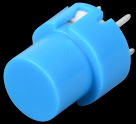 Push button, switching voltage: 100 V, round, blue