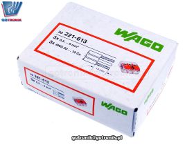 SzybkozĹÄczka 3x0,5-6mm2 transparentna pomaraĹczowa x30szt. WAGO 221-613