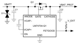Automotive ideal diode controller with FET good open-drain output