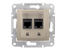 SEDNA Gniazdo komputerowe podwójne 2xRJ45 kat.6 satyna SDN4800168 SCHNEIDER ELECTRIC