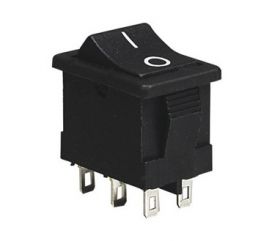 Przełącznik kołyskowy 6pin / 2poz czarny 6A/250V