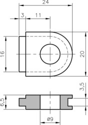Grommet, cable Ø 9 mm, PCR, black, 02570020010