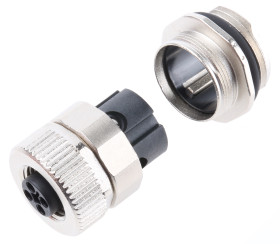 Złącze wielostykowe przemysłowe 4-pinowe M12, panelowe Gniazdo Binder